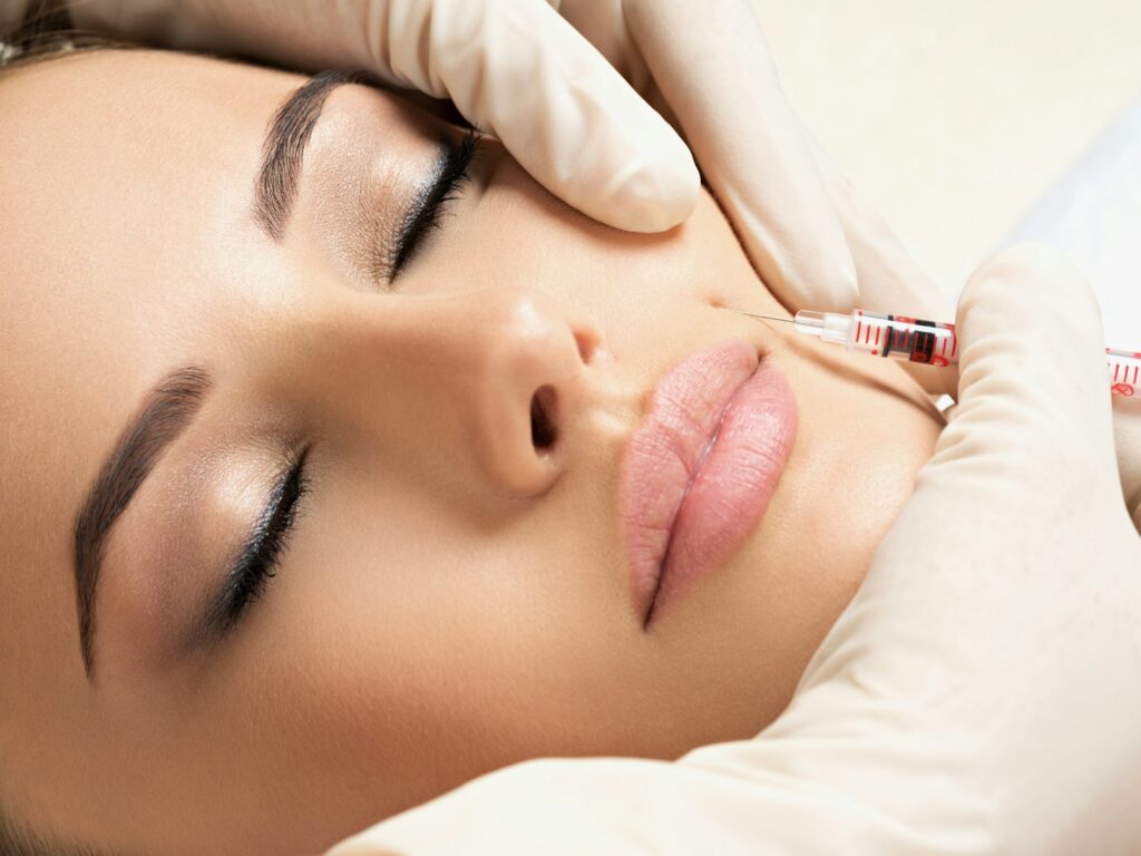 Beauty woman botox injections.